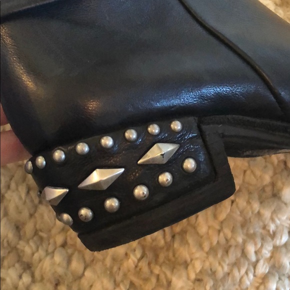AS98 | LEATHER STUDDED OVER THE KNEE BLACK "LILLIAN" BOOT - Picture 5 of 7